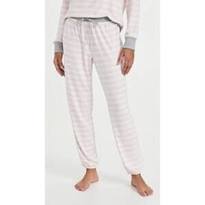 Splendid Striped Pink & White Cozy Lounge sleep Pants size L